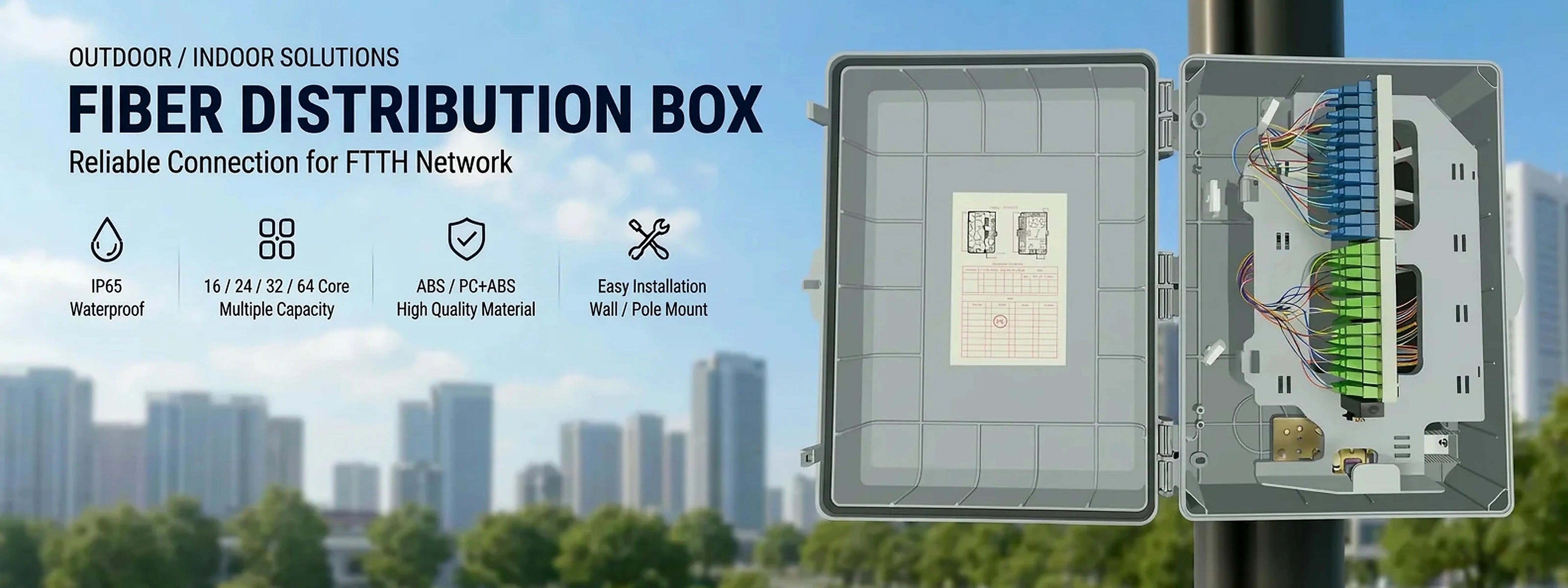 Fiber distribution box banner