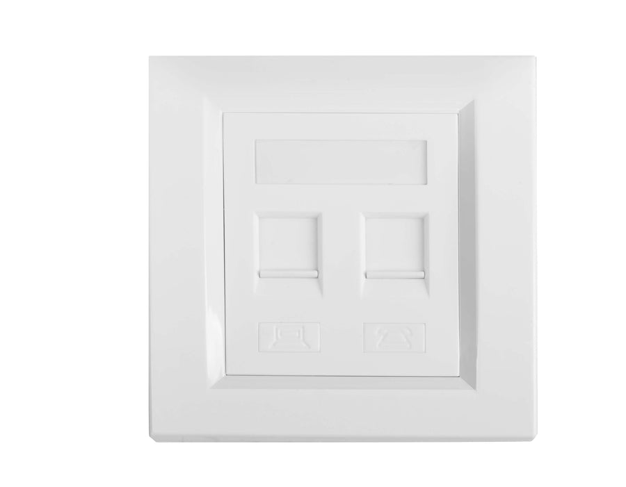 86-type network faceplate, 2 ports, RJ45/RJ11
