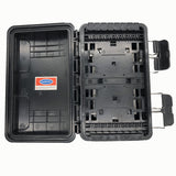 
16-fiber distribution box, 3 inlets / 3 outlets